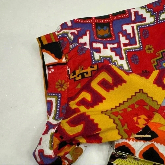 Christian Siriano women’s button down cropped geometric print size L - Picture 6 of 10